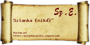 Szlanka Enikő névjegykártya